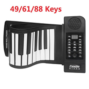 Portable 49/88 Keys Roll Up Piano Flexible Silicone Roll Up Folding Piano Keyboard for Child Student Musical Instruments