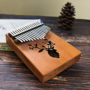 17 Keys Bull Kalimba Thumb Piano Mahogany Body Musical Instrument best quality and price