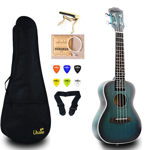 23 inch Mini Guitar Concert Ukulele Electric  Mahogany Ukelele with Bag Capo String Strap Picks Gift Hawaii Guitar UKU UK2329A