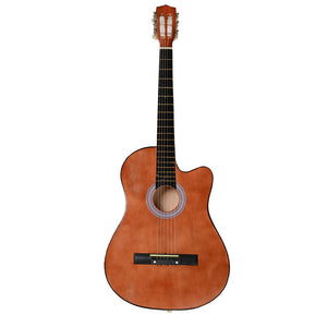 38 Inch Creative Cutaway Acoustic Guitars with Guitar Plectrum Portable Students Wooden Guitar 19 Frets Stringed Instrument