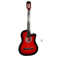 Charger l&#39;image dans la galerie, 38 Inch Creative Cutaway Acoustic Guitars with Guitar Plectrum Portable Students Wooden Guitar 19 Frets Stringed Instrument