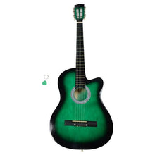 Charger l&#39;image dans la galerie, 38 Inch Creative Cutaway Acoustic Guitars with Guitar Plectrum Portable Students Wooden Guitar 19 Frets Stringed Instrument