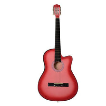 Charger l&#39;image dans la galerie, 38 Inch Creative Cutaway Acoustic Guitars with Guitar Plectrum Portable Students Wooden Guitar 19 Frets Stringed Instrument