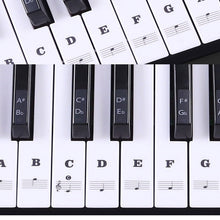 Charger l&#39;image dans la galerie, Multicolor Transparent Piano Keyboard Sticker 54/61 Key Electronic Keyboard Piano Sticker 88 Key Piano Stave Note Sticker