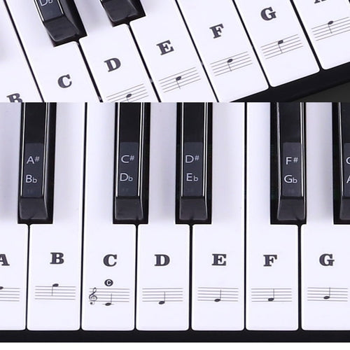 Multicolor Transparent Piano Keyboard Sticker 54/61 Key Electronic Keyboard Piano Sticker 88 Key Piano Stave Note Sticker