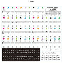 Charger l&#39;image dans la galerie, Multicolor Transparent Piano Keyboard Sticker 54/61 Key Electronic Keyboard Piano Sticker 88 Key Piano Stave Note Sticker