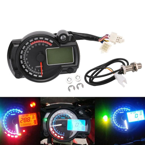 Waterproof Motorcycle Digital Speedometer LCD Display Gauge Speedometer Bicycle Tachometer Odometer Instrument Motobike gauge